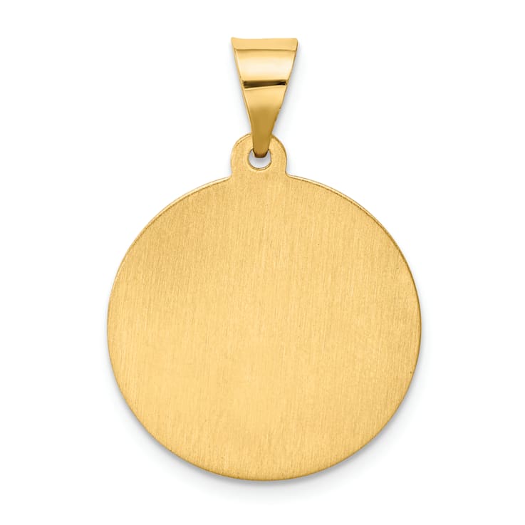 14k Yellow Gold Polished and Satin Round Saint Magdalena Medal Pendant