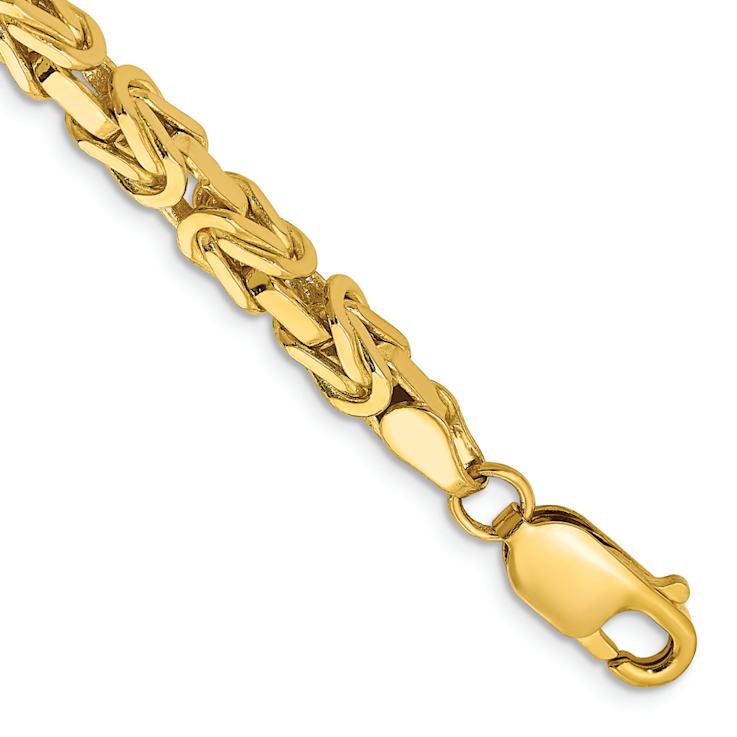 10k Yellow Gold 4mm Byzantine Link Bracelet