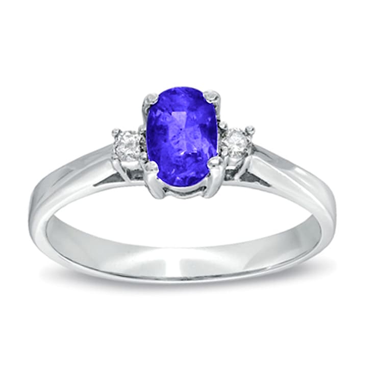 0.50cttw Tanzanite and Diamond Ring in 14k White Gold