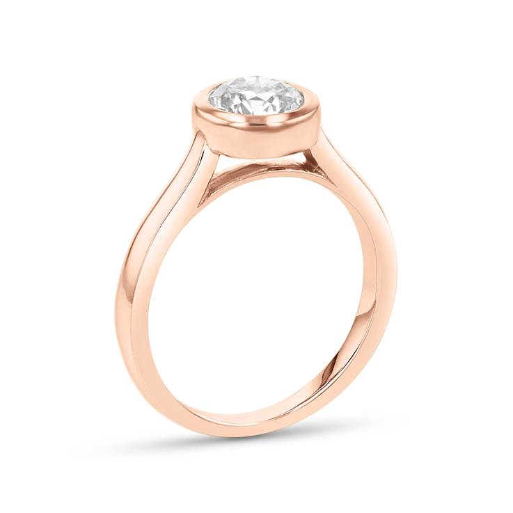 1.00ct Lab Grown Diamond Bezel Set Ring in 14k Rose Gold