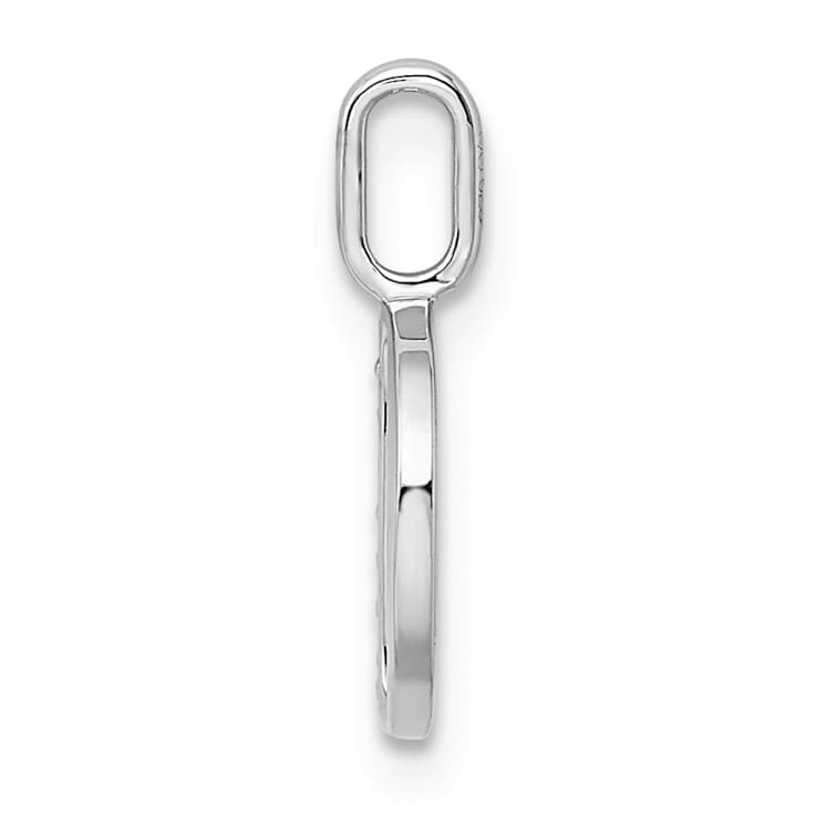 14K White Gold Diamond Letter D Initial Pendant