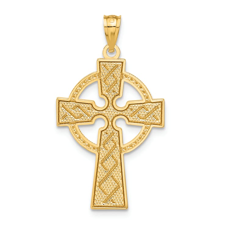 14K Yellow Gold Celtic Cross Pendant