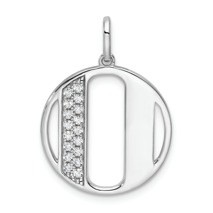 14K White Gold Gatsby Diamond Initial O Charm