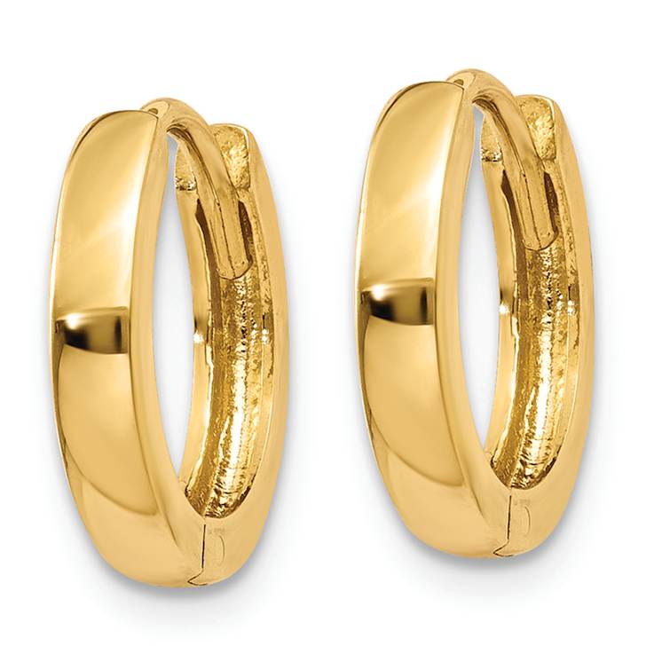 14k Yellow Gold 5/16" Round Hinged Hoop Earrings