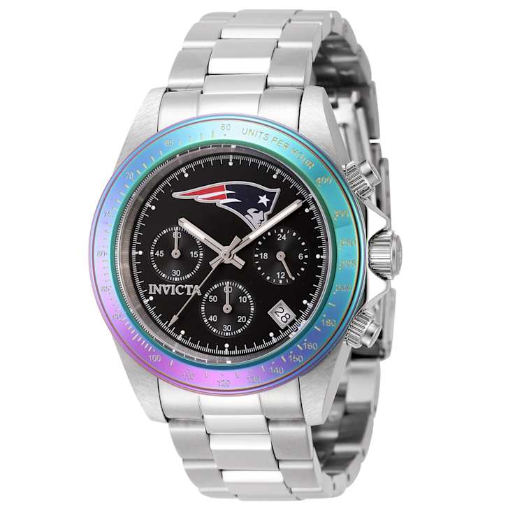 Invicta NFL 40.00mm Black Dial Stainless Steel Band Quartz Watch