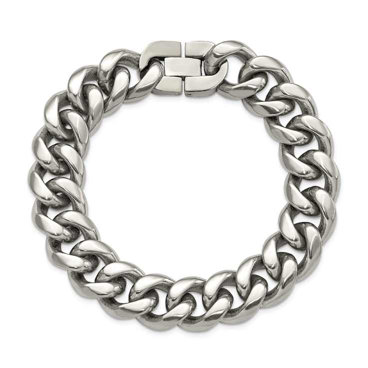 Titanium Polished 14.50mm Curb Bracelet