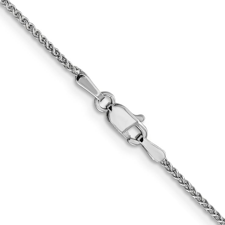 14k White Gold 1.2mm Diamond Cut Wheat Chain 22"