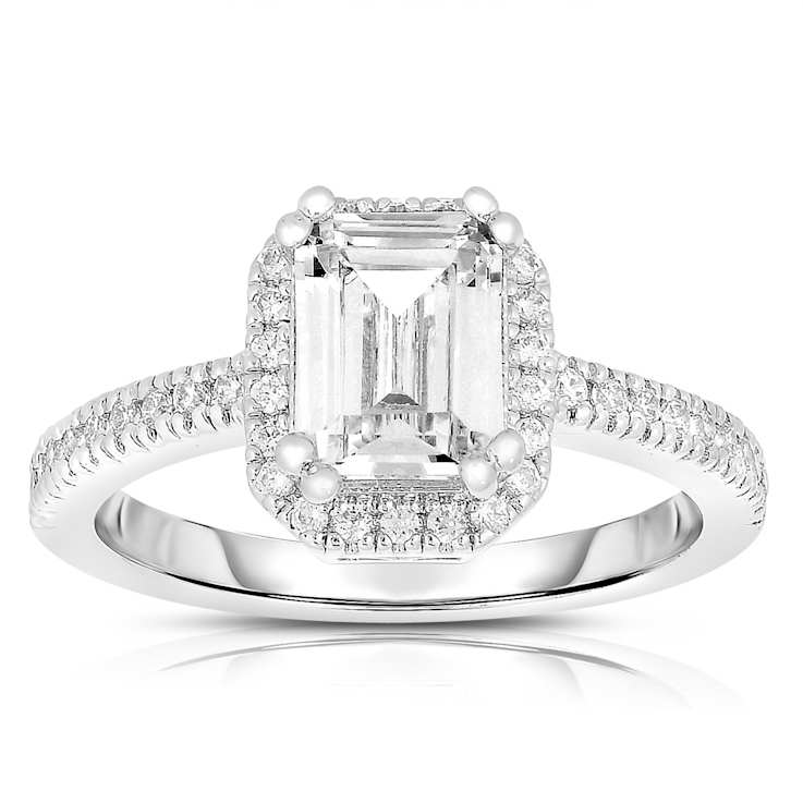 Asscher-Cut CZ Halo Ring In Sterling Silver