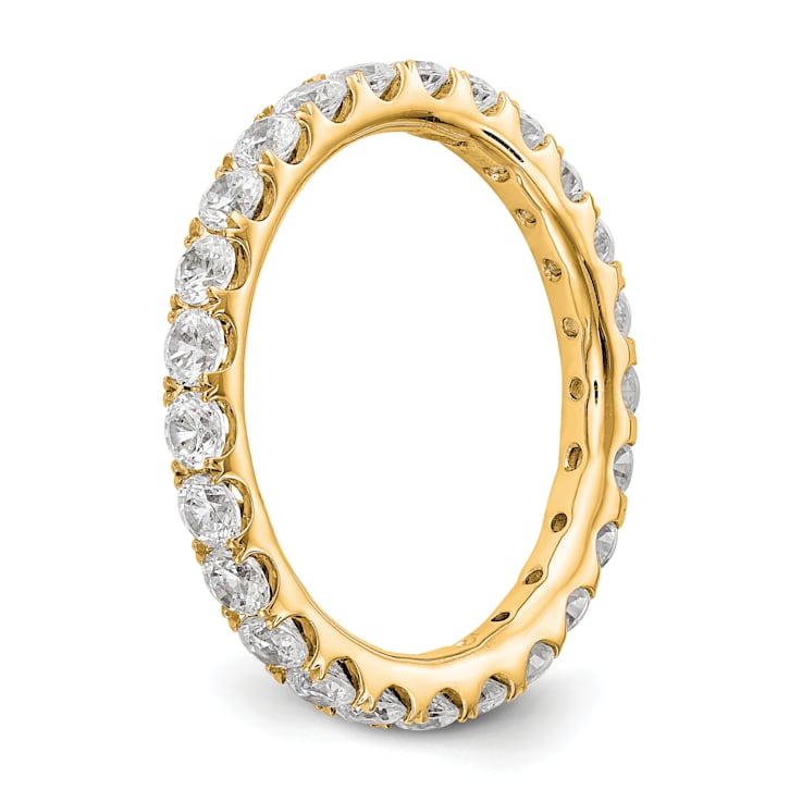 14K Yellow Gold Lab Grown Diamond SI1/SI2, G H I, Eternity Band
