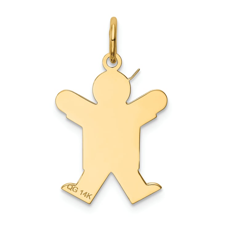 14k Yellow Gold Satin Boy with Hat Kid Charm
