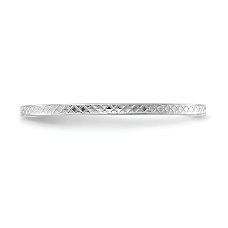 Rhodium Over 10K White Gold 1.2mm Criss-Cross Pattern Stackable
Expressions Band