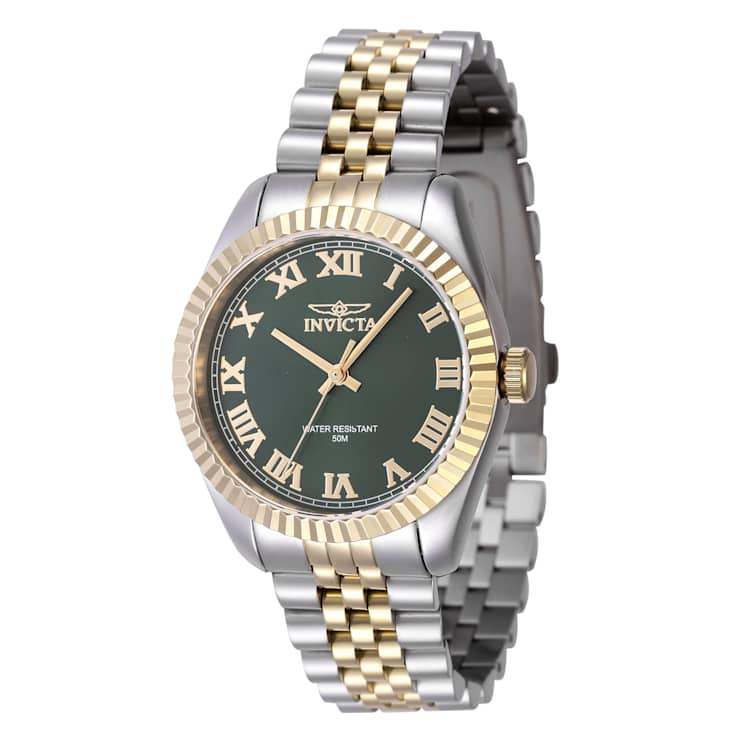 Invicta Specialty 36mm Green Dial Stainless Steel Band Quartz Watch