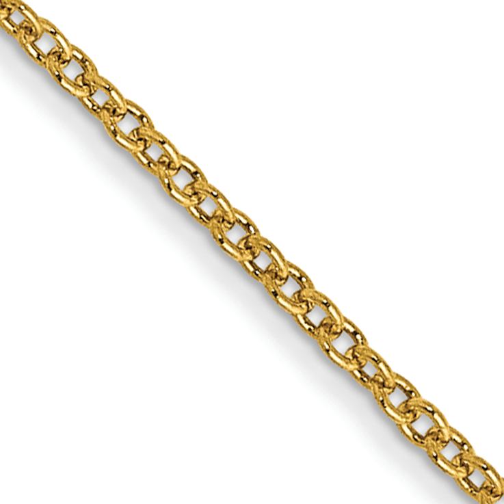 14k Yellow Gold 1mm Solid Round Open Link Cable 14 Inch Chain
