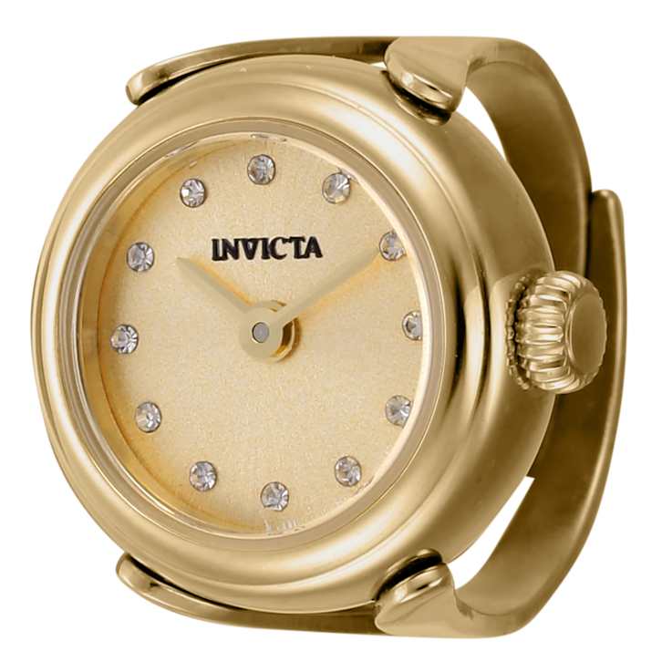 Invicta Women's Angel Mini 17.5mm Quartz Yellow Stainless Steel Yellow
Dial Ring Watch