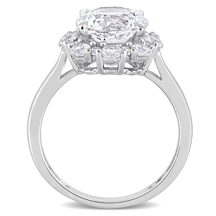 Lab Created White Sapphire 10k White Gold Ring 4.29ctw
