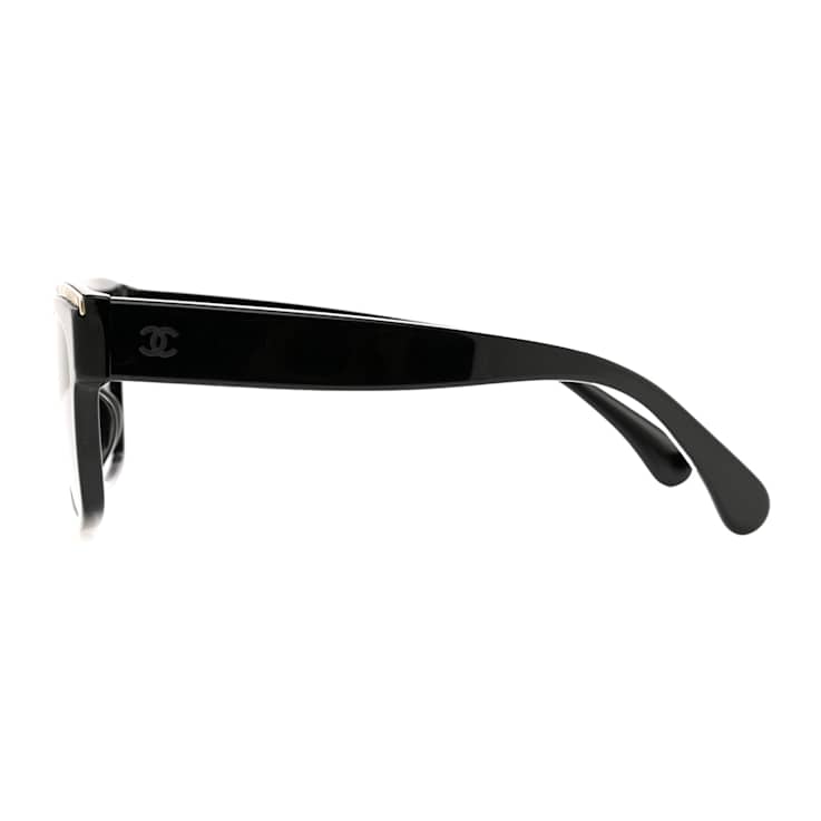 Chanel Black with Gold Branding Detail Square Frame / Gray Gradient
Lenses Sunglasses