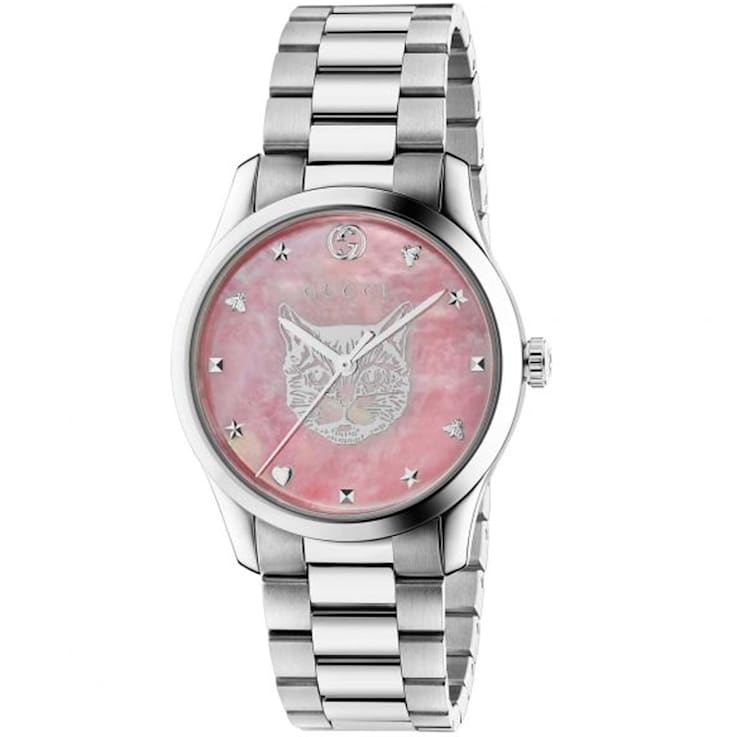 Gucci Women's G-Timeless Pink Dial, Stainless Steel Watch