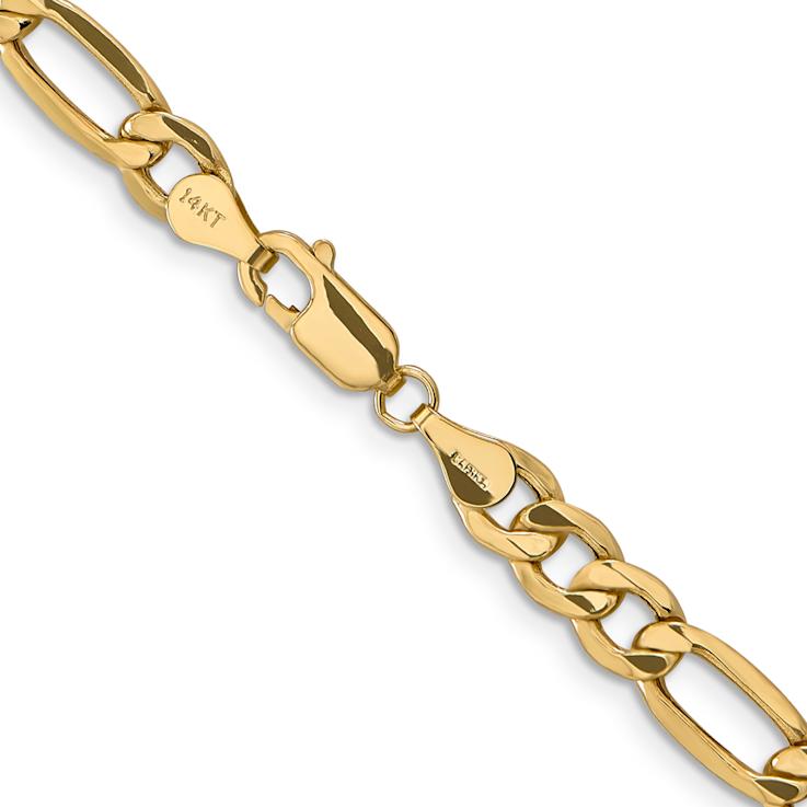 14k Yellow Gold 6.25mm Figaro Link 18 Inch Chain