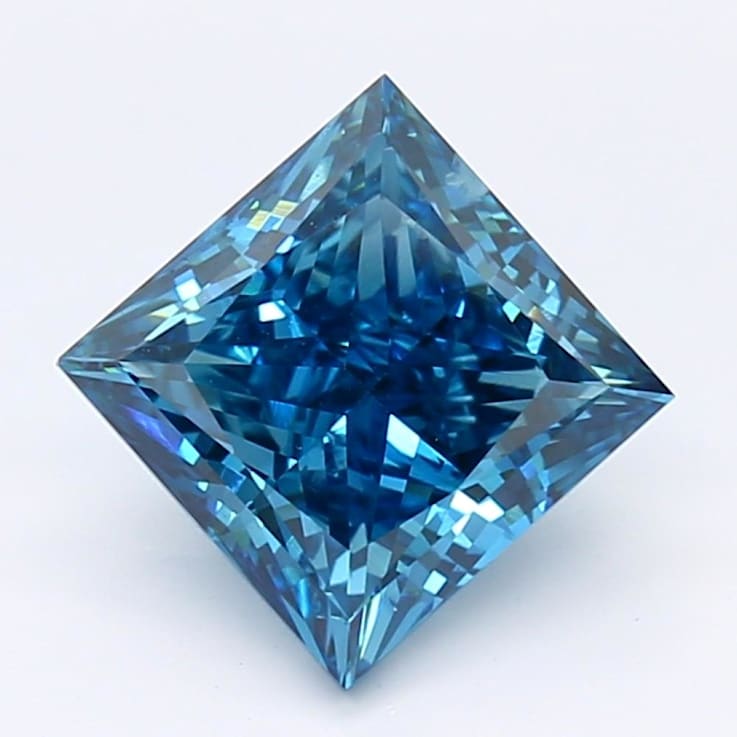 2.17ct Deep Blue Princess Cut Lab-Grown Diamond SI2 Clarity GIA Certified