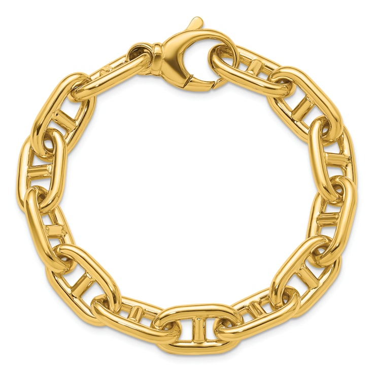 14K Yellow Gold 10mm Anchor Link 8 inch Bracelet