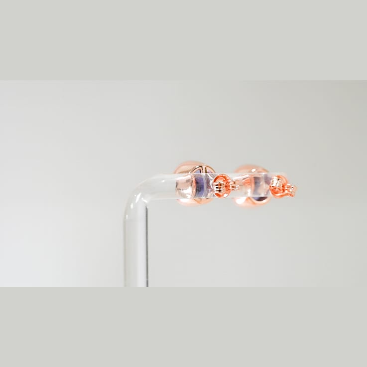 Tanzanite Round 18K Rose Gold Over Sterling Silver 8MM Studs Earrings,
4.46 ctw