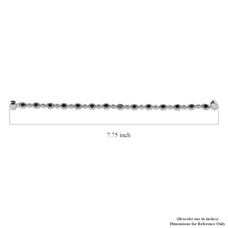 Sterling Silver Oval Teal Grandidierite Bracelet 2.39ctw
