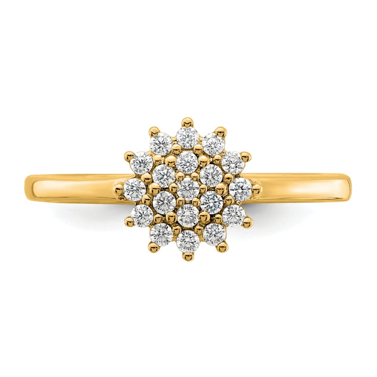 14K Yellow Gold Lab Grown Diamond SI1/SI2, G H I, Cluster Ring