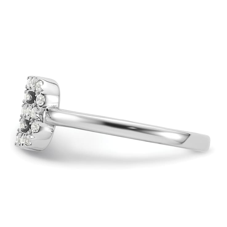 Rhodium Over 14K White Gold Lab Grown Diamond VS/SI GH, Initial B
Adjustable Ring