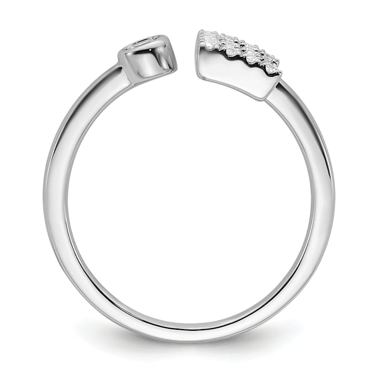 Rhodium Over 14K White Gold Lab Grown Diamond VS/SI GH, Initial E
Adjustable Ring