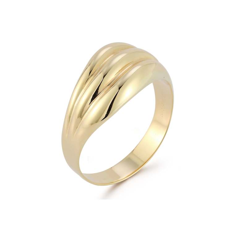 Bellissima Gold 14K Yellow Gold Triple Wave Ring