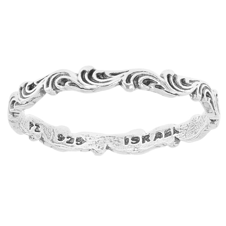 Tri-Tone Stacking Set Of 8 Band Rings In Sterling Silver