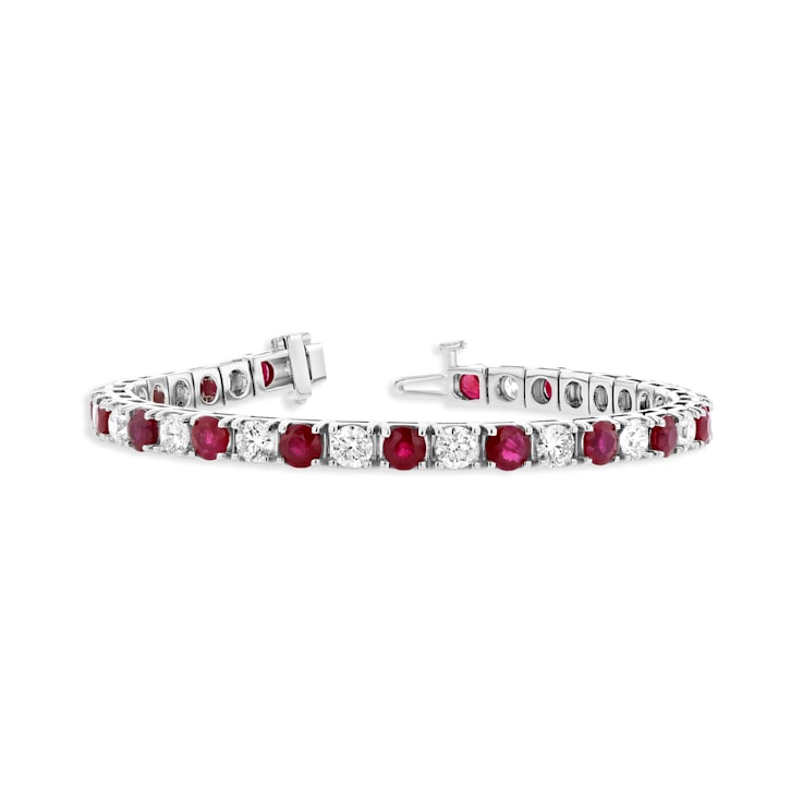 6.25ctw Ruby and Diamond Bracelet in 14k White Gold