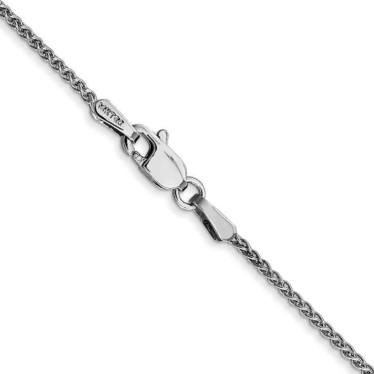 Rhodium Over 14k White Gold 1.25mm Solid Spiga 14 Inch Chain