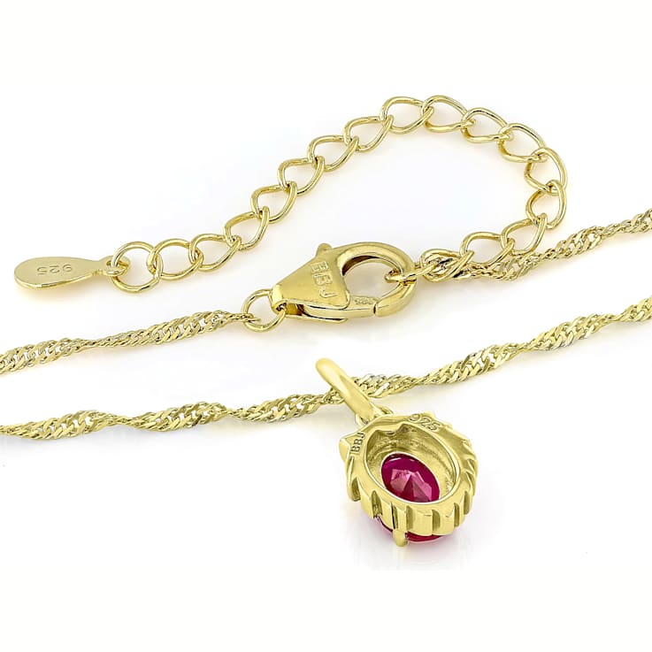 Lab Created Ruby Leo Birthstone Pendant