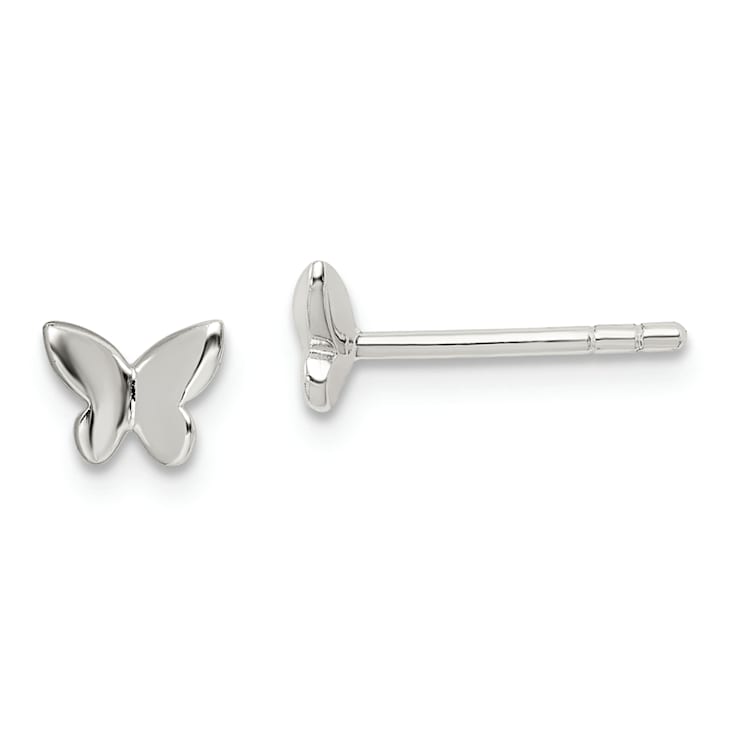 Sterling Silver Polished Butterfly Children's Post Earrings