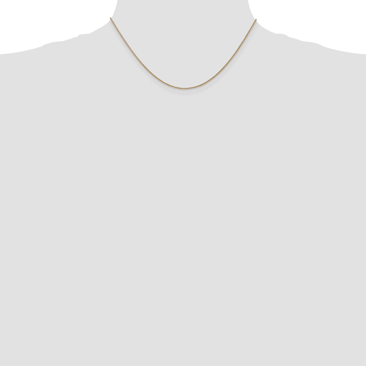 14k Yellow Gold 1mm Solid Diamond Cut Wheat Chain 16"