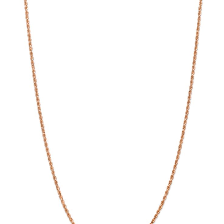 14k Rose Gold 2.25mm Solid Diamond-Cut Rope 20 Inch Chain