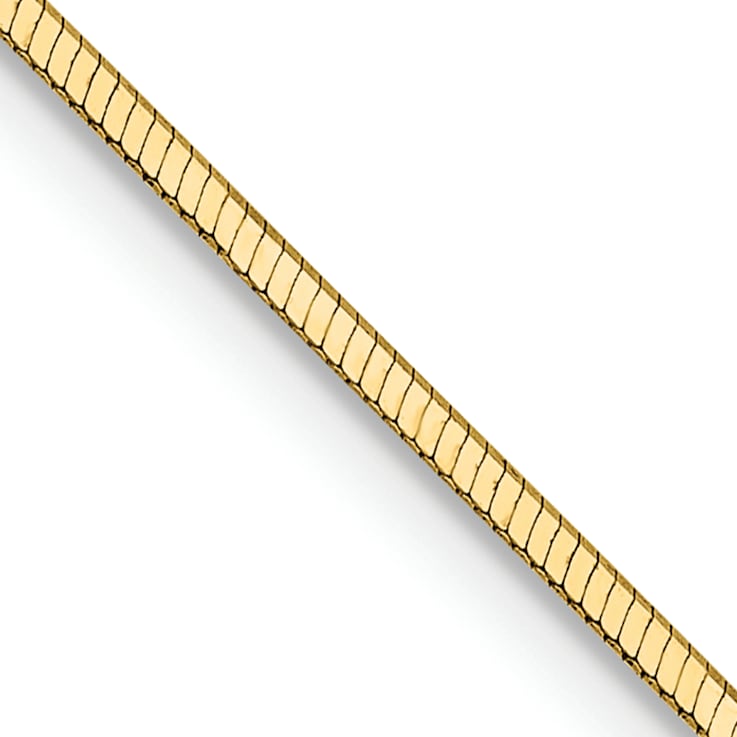 14K Yellow Gold 1mm Octagonal Snake Chain Necklace