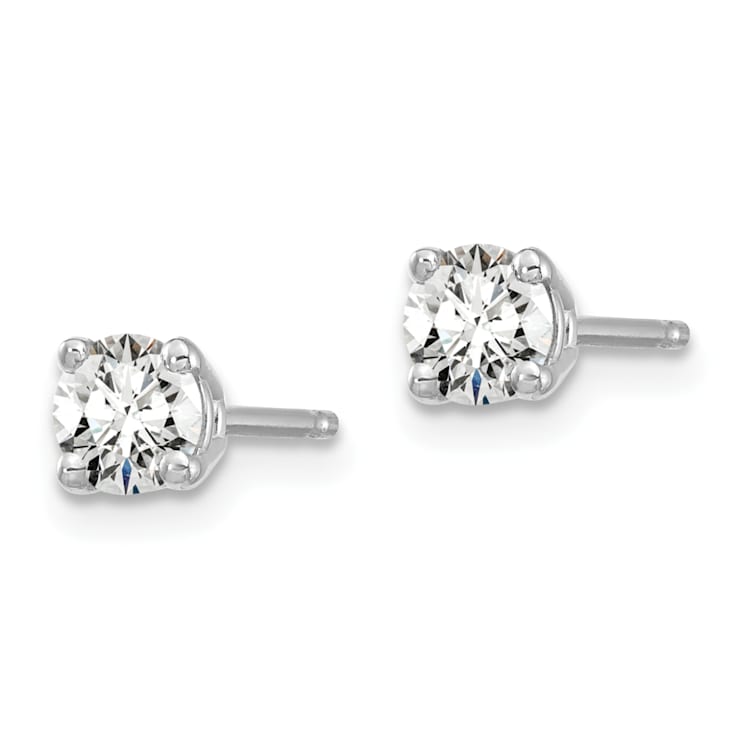 White Lab-Grown Diamond 14K White Gold G-H SI Solitaire Stud Earrings 0.33ctw