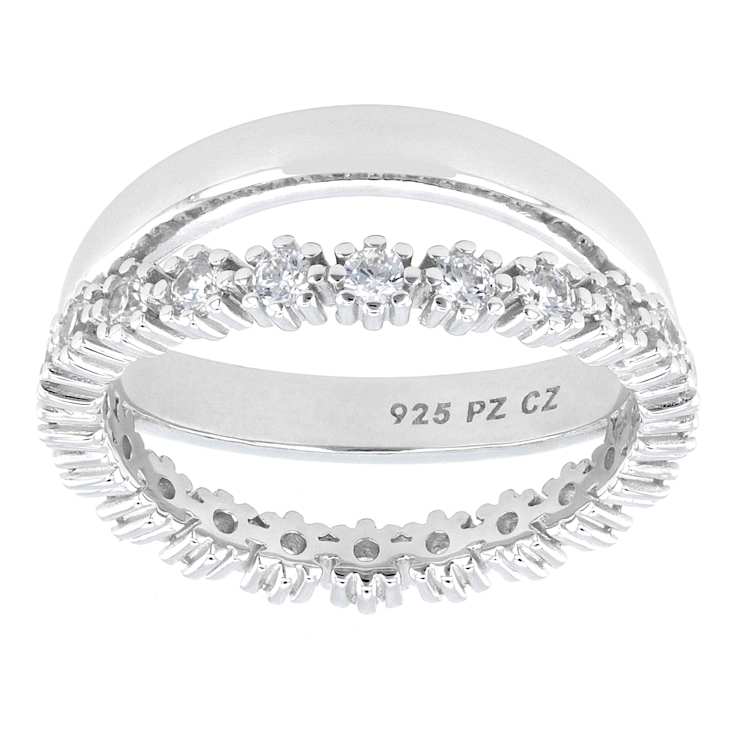 Multi-Row CZ Ring 1.43ctw In Sterling Silver