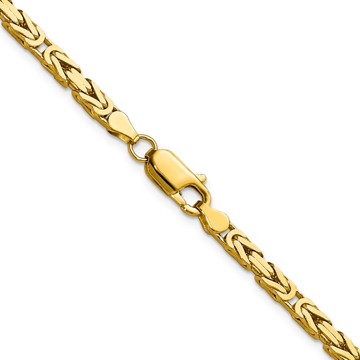 14K Yellow Gold 3.25mm Byzantine Chain Necklace - 118M1G