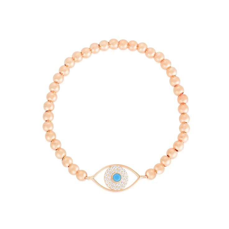 Sterling Statements 14K Rose Gold Over Sterling Silver Lab Turquoise CZ
Evil Eye Stretch Bracelet