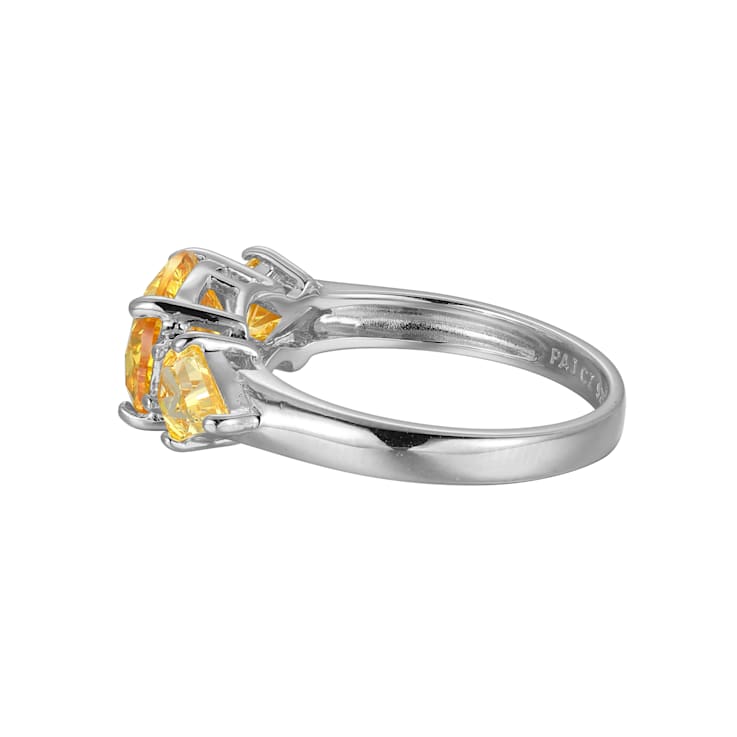 Yellow Cubic Zirconia Platinum Over Sterling Silver November Birthstone
Ring 5.49ctw