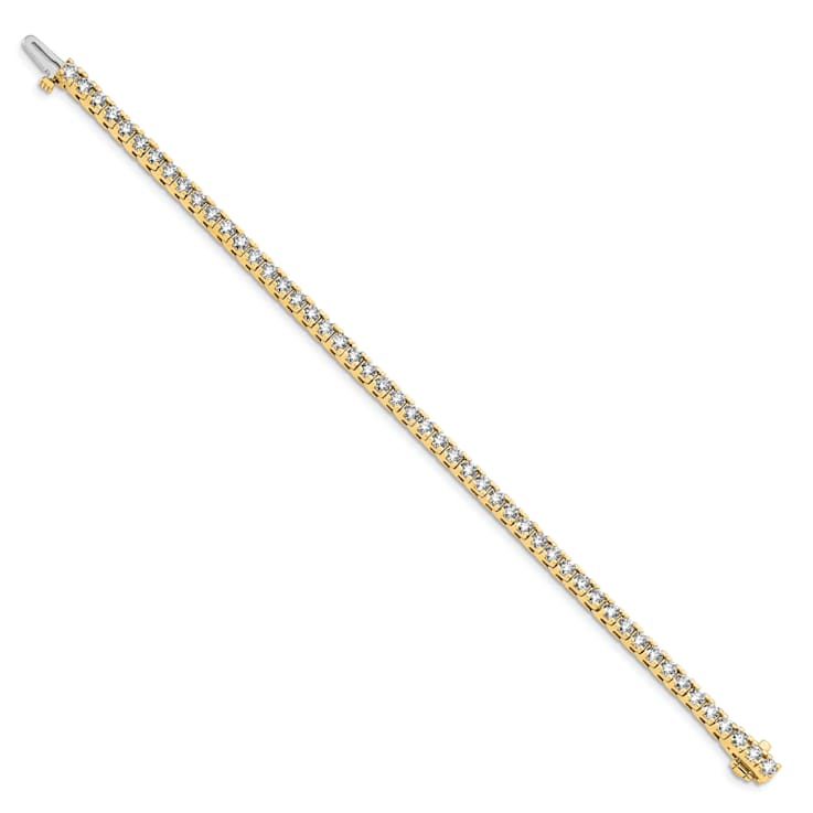 14K Yellow Gold 5.00 ct. Colorless Moissanite 4 Prong Tennis Bracelet