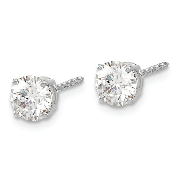 Rhodium Over 14K White Gold 1.25ct. 5.5mm Round G H I True Light
Moissanite Screwback Earrings