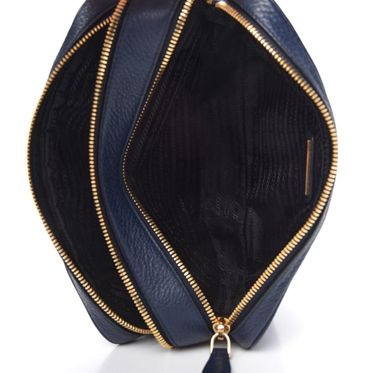 商品画像：PRADA プラダ ショルダーバッグ ネイビー エナメル チェーン 3
