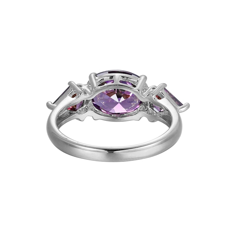 Purple Cubic Zirconia Platinum Over Sterling Silver February Birthstone
Ring 5.55ctw