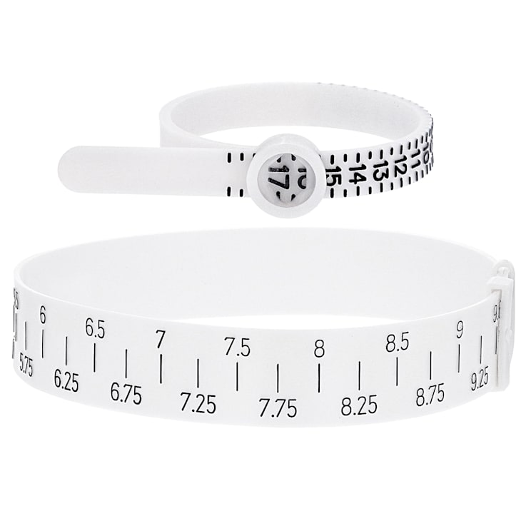 Ring Sizer with Magnifying Glass and Wrist Sizer in White