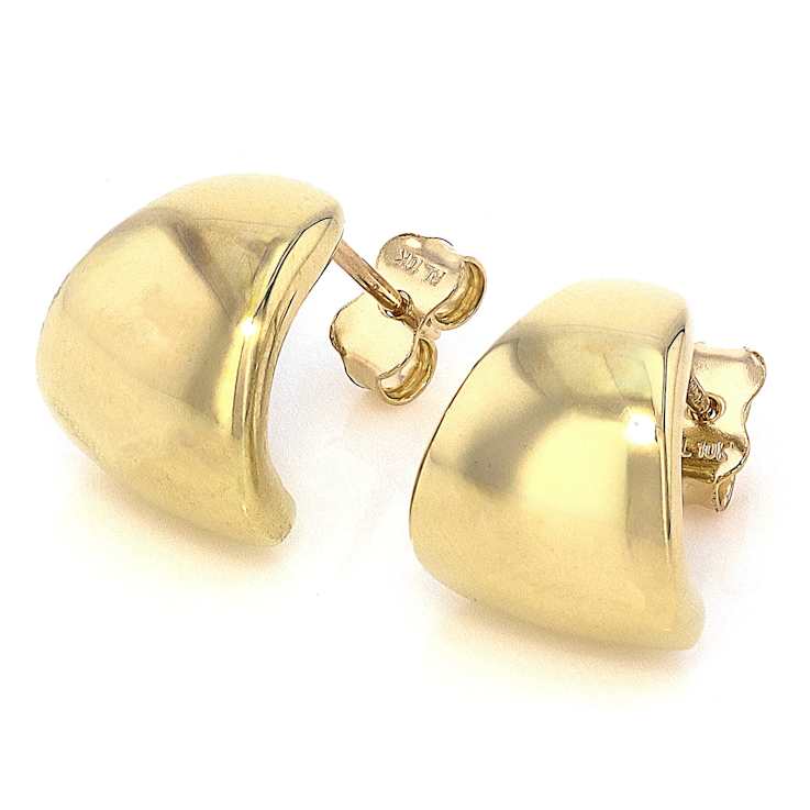 Graduated J-Hoop Earrings In 10K Gold