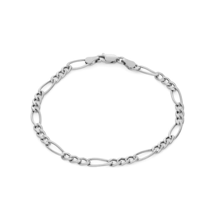 Sterling Silver 4mm Figaro Chain Bracelet